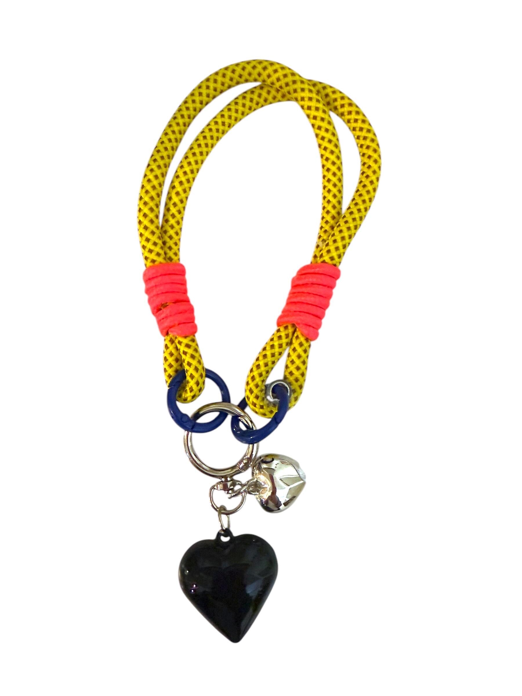 Y2K colorful rope purse charm, key charm, phone lanyard, neon bright rope, fast shipping