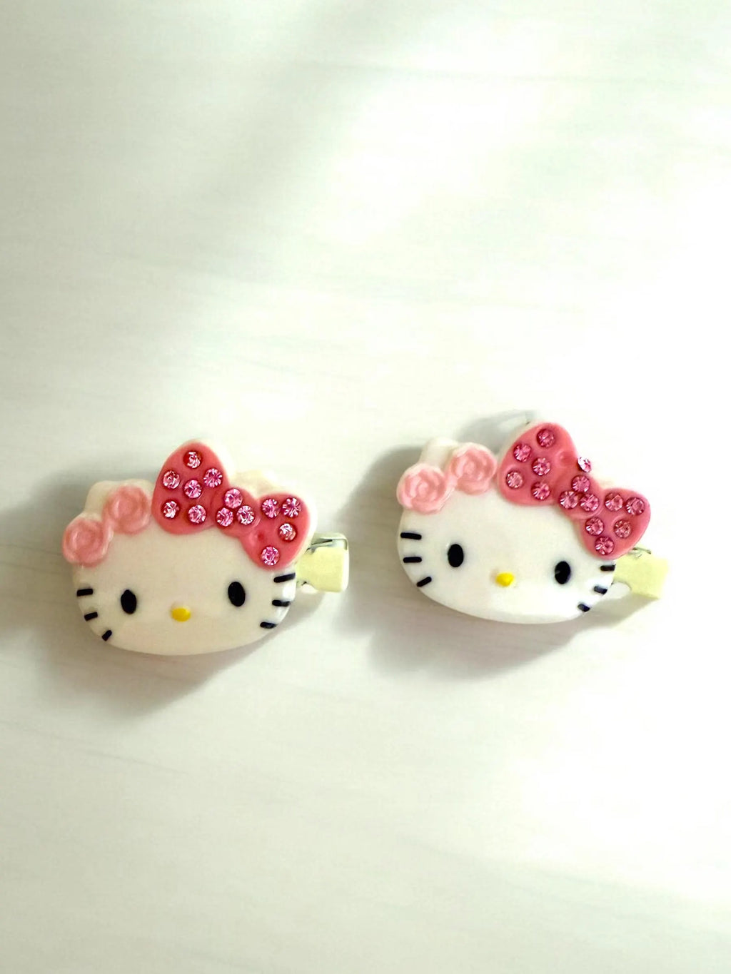 Hello kitty and Melody rhinestone hair clips, rhinestone hair clips, kawaii hair clips, fast shipping