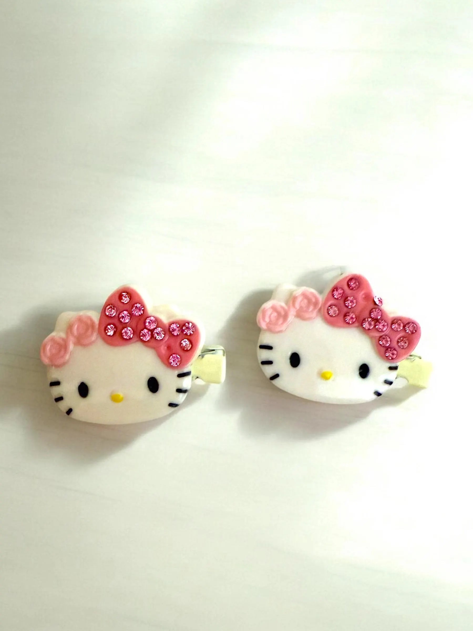 Hello kitty and Melody rhinestone hair clips, rhinestone hair clips, kawaii hair clips, fast shipping
