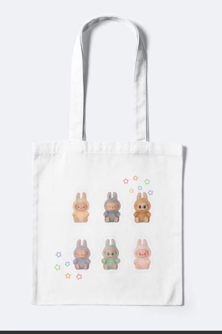 Bitsybu tote bag, kawaii monster bunny tote bag, bag charm! kawaii tote bags, reusable bags, bag charm, fast shipping!