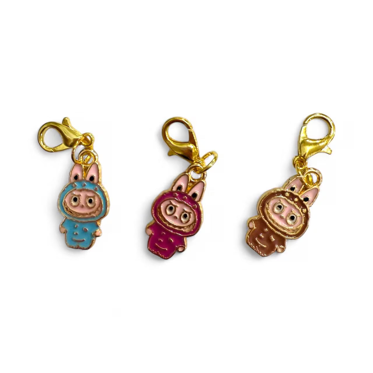 Mini lafufu  zipper charm, zipper pull,  key charm, purse charm, stitch marker, journal charm, fast shipping