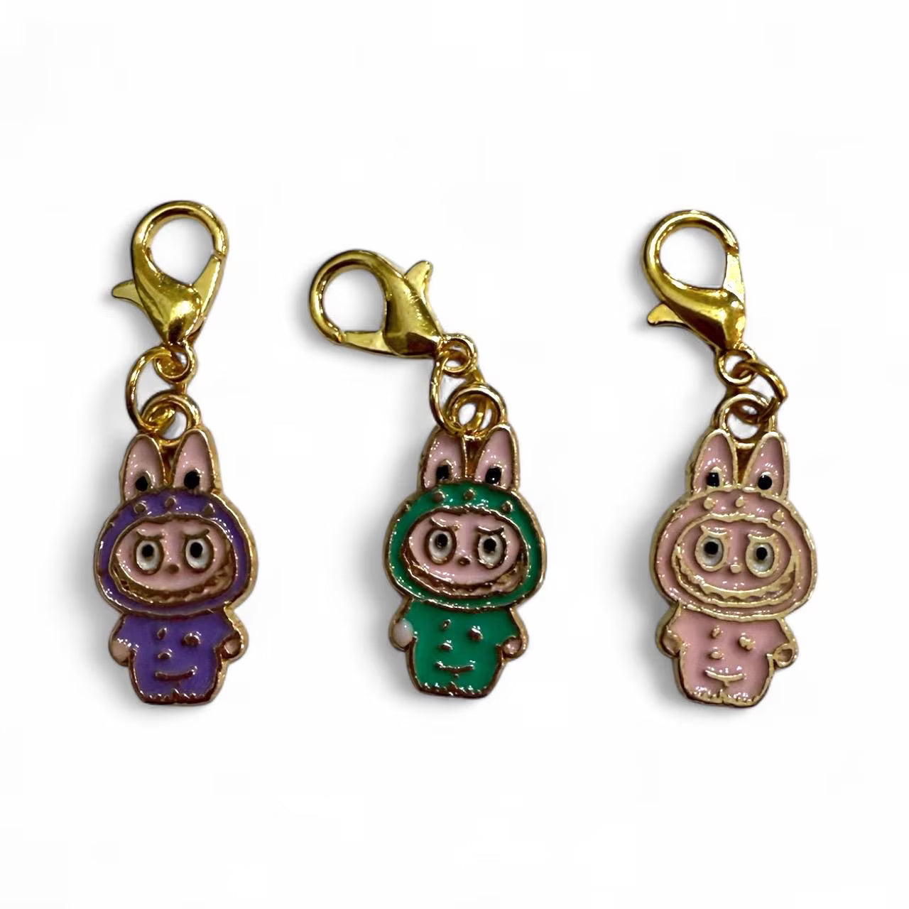 Mini lafufu  zipper charm, zipper pull,  key charm, purse charm, stitch marker, journal charm, fast shipping