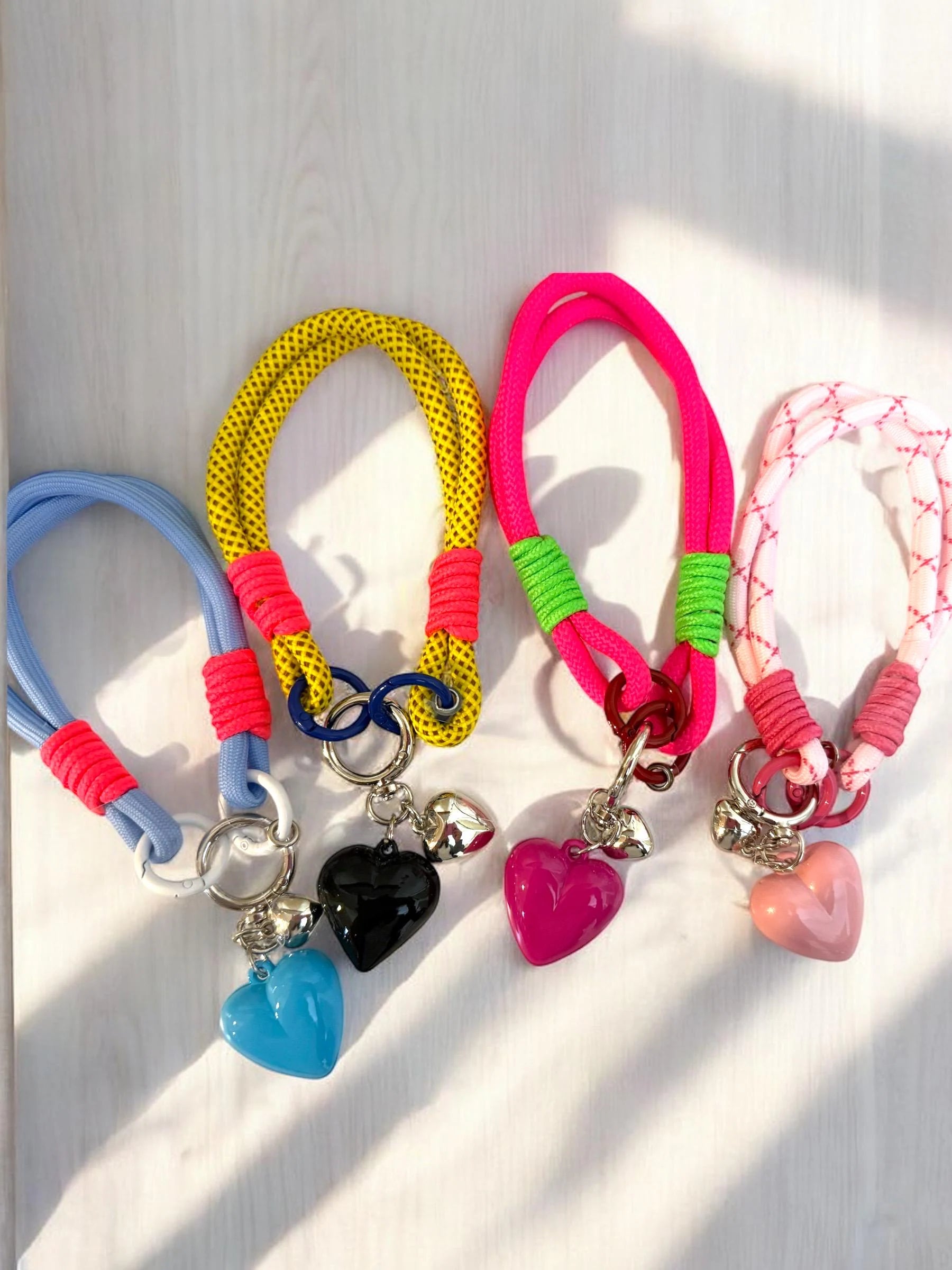 Y2K colorful rope purse charm, key charm, phone lanyard, neon bright rope, fast shipping